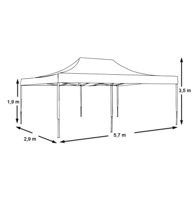 Összecsukható kerti pavilon több típusban-2,9x5,7 méteres-fehér-pavilon 